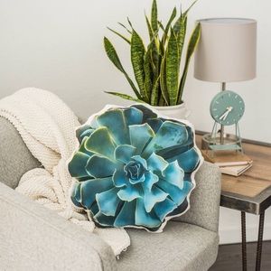 🆕 Green Lettuce Succulent Linen Pillow